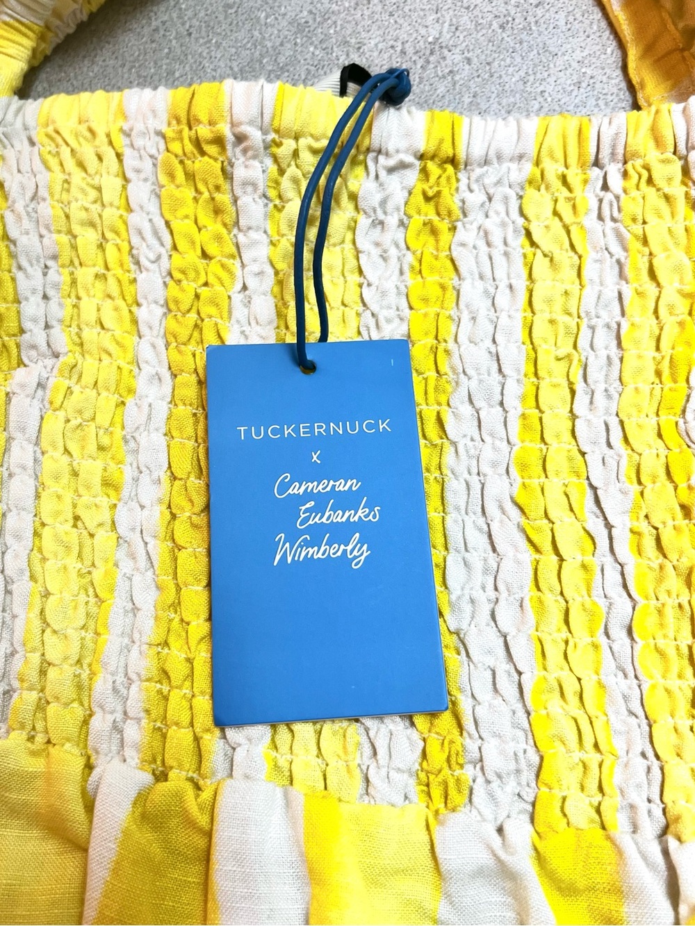 NWT, Tuckernuck Eubanks Wimberly Cabana Stripe Annie Smocked Dress, Size Small - Picture 3 of 9